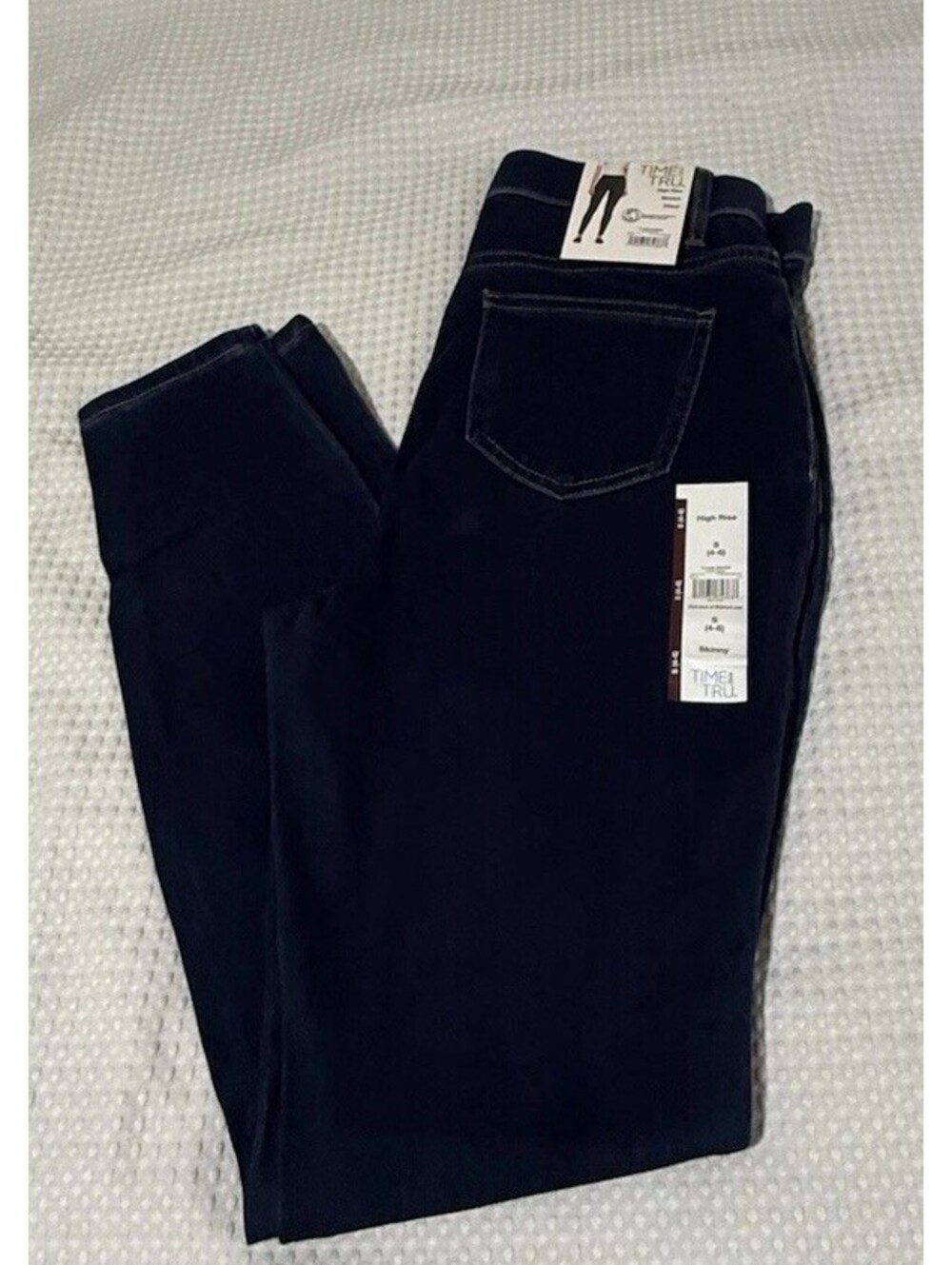 🎄 Time and Tru Womens High Rise Jeggings Size S 4 6 Dark Denim